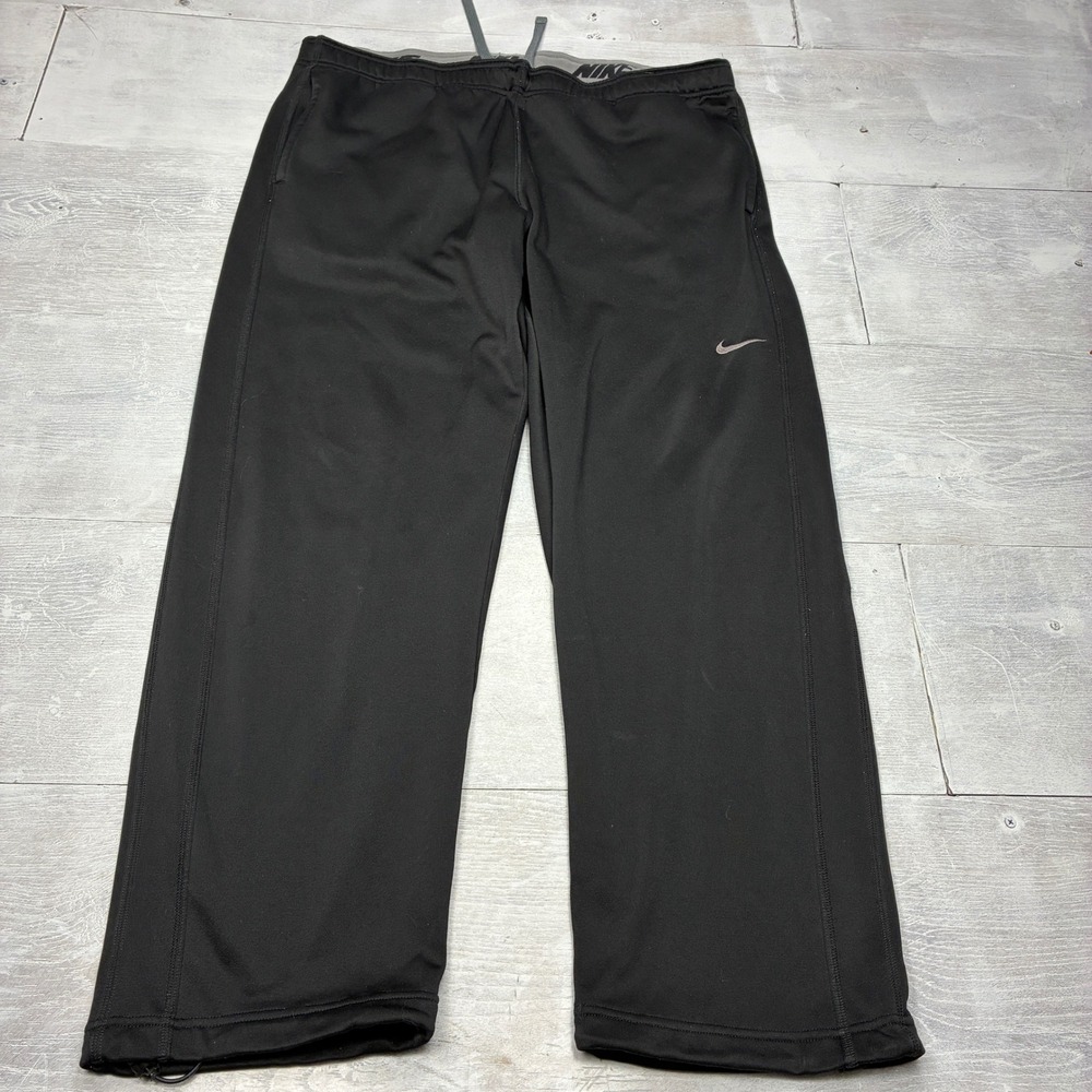 Nike Therma-FIT Pants Mens Large Black Fleece Lined Athletic Training 379431-010